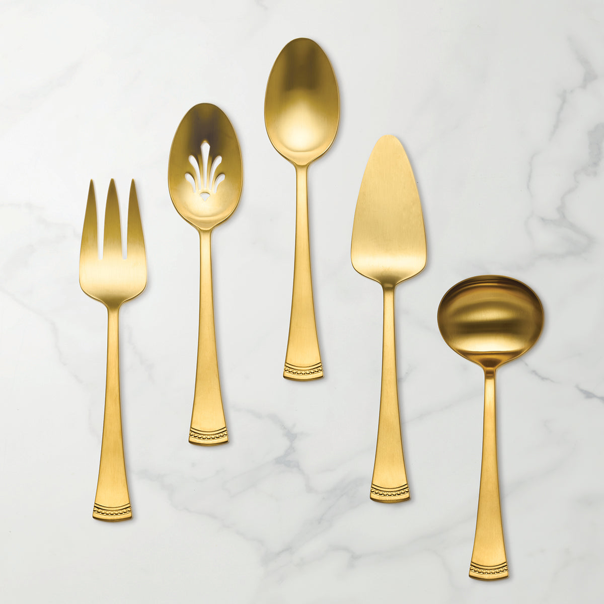 Portola Gold Satin 5 Piece Hostess Set